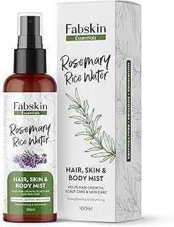 Fabskin Rosemary Water Spray For Hair Growth 100ml | Rice Water, Peppermint & Vitamin E | 3 in 1 Hair, Scalp & Body Mist | Volumizing & Strengthening