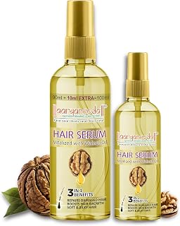 Aryanveda Hair Serum Vitalized with Walnut Oil - Serum for Hair Growth and Straightening, 145ml (45ml Free With 100ml)
