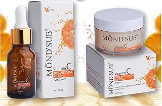 Mond'sub Vitamin C Brightening Lifting Face Serum with Ascorbic Acid 30 ml & Mond'sub Vitamin C Cream with Ascorbic Acid & Hyaluronic Acid Daily Glow Cream 50g (Pack of 2)