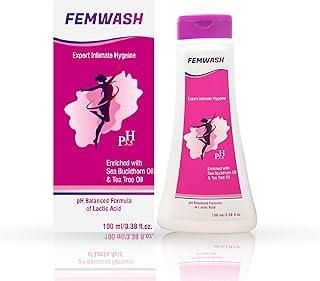 FEMWASH Intimate Hygiene Wash | pH 3.5 Balanced | with Sea Buckthorn & Tea Tree Oil | Prevents Infection & Irritation | Daily Feminine Wash | Suitable for All Skin Types | 100ml (Pack of 1)
