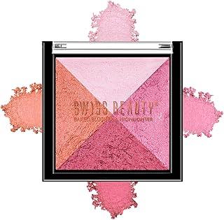 Swiss Beauty Mini Baked Shimmer Blusher And Highlighter Palette For Face Makeup| Multicolor-2, 7 Gm |