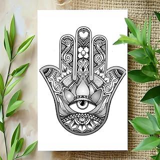 Komstec Hamsa Hand Tattoo Temporary Tattoo Sticker For Male And Female Tattoo Sticker