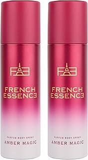 FRENCH ESSENCE Deodorant for men and women | Men Deo | women deo | Body Spray Unisex,Long Lasting Fragrance, Fresh Scent (Amber Magic)120Ml Each - Pack of 2