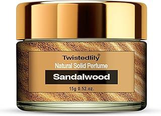 Twistedlily Natural Solid Perfume Scent Sandalwood (15 gms 0.52.oz) Pack of 1. Alcohol Free | Cologne for Men & Women | Non-Greasy Perfume Wax | Strong & Lasting Fragrance
