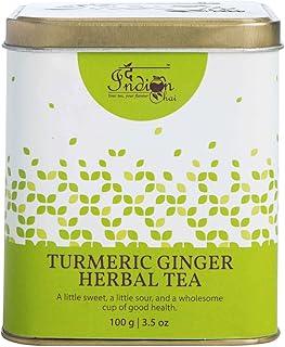 The Indian Chai – Turmeric Ginger Herbal Tea 100g with Lemongrass, Licorice, Orange Peel, Lemon Peel etc for Immunity, Digestion and Weight Loss