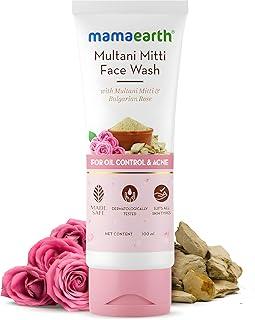 Mamaearth Multani Mitti Face Wash with Multani Mitti & Bulgarian Rose For Oil Control & Acne | Suits All Skin Types | Hydrating & Gentle | Paraben-Free | No Silicones | Sulphate-Free | For Men & Women | 100 ml