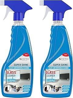 SCHETCH Super Shine Glass and Household Cleaner, 500ml, Anti-Streak Anti-Dust Anti-Fog Formula, 2X Cleaning Power (500 ml (Pack of 2))