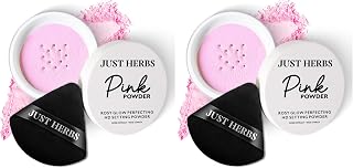 Just Herbs All Matte HD Makeup Setting Powder With Rose Extracts & Rice Starch (Pink, 15 g)