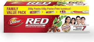 Dabur Red Toothpaste - 300g | Ayurvedic Paste | Provides Germ Protection, Cavity Protection, Plaque Removal | Prevents Gum Bleeding, Yellow Teeth, Toothache, Bad Breath