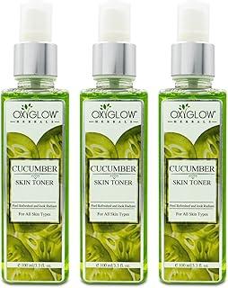 OxyGlow Herbals Cucumber Toner Spray for Face| Reduces Inflammation, Keep Your Skin at the right pH & Prevent Acne Breakouts| Wrinkles, Oil Control, Makeup Removal for Women & Men 100 ml,Pack of 3