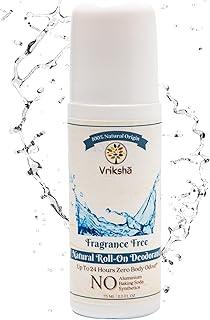 Vriksh? 100% Natural Roll On Deodorant | 24 Hours Body Odour Protection | Fragrance Free Formula | ZERO Alcohol | For Men & Women | 75 ml