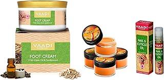 Vaadi Herbals Foot Cream, Clove And Sandal Oil, 150G & Vaadi Herbals Nail and Cuticle Oil with Jojoba Oil, 10ml & Vaadi Herbals Lip Balm, Orange and Shea Butter, 10gms x 4