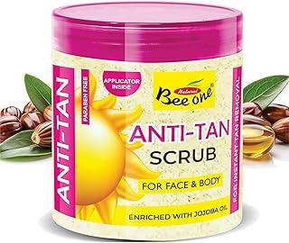 Bee One Anti Tan Scrub for Face & Body, 500ml, Removes Tan & Exfoliates Dead Skin Cells, Perfect for Blackhead Removal, Enriched with Jojoba Oil, Paraben-Free, Cruelty-Free, Value Pack