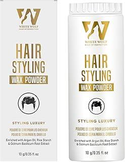 White Wolf Hair Styling Powder Wax for Men – Matte Finish, Strong Hold & Volumizing Hair Powder with Rice Starch, Argan Oil & Basil Extract – Texturizing & Oil Control Hair Styling Product – 10g