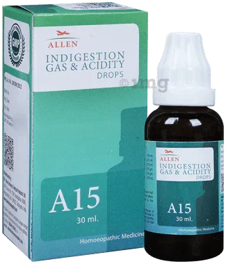Allen A15 Indigestion Gas & Acidity Drop bottle of 30 ml drop