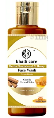 Khadi Care Herbal Sandalwood and Honey Face Wash bottle of 210 ml face wash