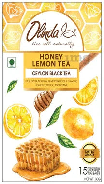 Olinda Ceylon Black Tea (1.5gm Each) Honey Lemon box of 15 tea bags