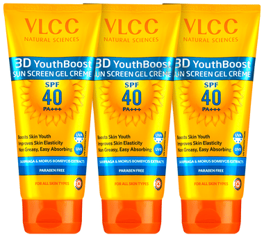 VLCC Natural Sciences Facial Kit (60gm Each) SPF 40 PA+++ combo pack of 3 boxes