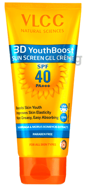 VLCC 3D Youth Boost SPF40 Sunscreen Gel Creme tube of 100 gm cream