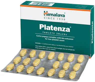 Himalaya Healthcare Platenza Tablet | Supports for Wellness and Recovery in Low Platelet Count with Viral Infections strip of 20 tablets