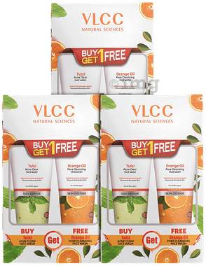 VLCC Tulsi Acne Clear Face Wash with FREE Orange Oil Pore Cleansing Face Wash - with Buy One Get One (2 Each) combo pack of 3 boxes by VLCC – Shop authentic VLCC products. Free S/H Singapore, Dubai, Japan. Trusted since 2013, 50K+ orders worl