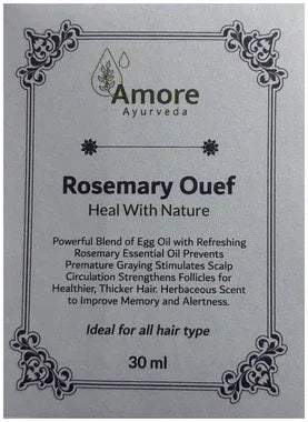 Amore Ayurveda Rosemary Ouef bottle of 30 ml oil