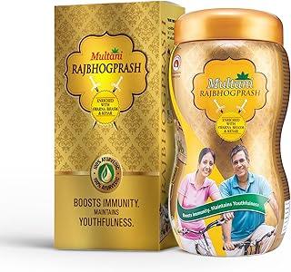 Multani Rajbhogprash 500 gm | Ayurvedic Formula | Swarna Bhasma (Gold), Chandi, Kesar, Chandan, Amla & 27 Ayurvedic Herb | Boosts Immunity | Maintains Youthfulness | Vigor, Vitality & Stamina | All Purpose Ayurvedic Chyawanprash