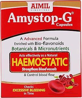 AIMIL Amystop-G Capsules - 20 Capsules | Natural Haemostatic | Strengthens Blood Vessels & Checks Excessive Bleeding Naturally