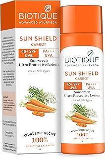 Biotique Bio Carrot Face And Body Sun Lotion All Skin Type SPF 40 Uva/Uvb, 120Ml, 1 Count