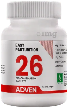 Adven Easy Parturition 26 Biocombination Tablet bottle of 25 gm biocombination tablet
