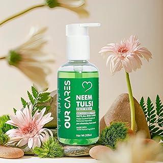 OURCARES Activated Neem Tulsi Anti-Pollution Face Wash For Bright & Even Tone & Prevents Pimples Deep Pore Cleaning | For All Skin Types - (200 ML)