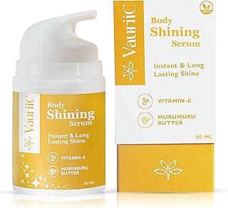 VauriiC Skin Shining Serum Shimmer for Glowing Skin - Radiant Complexion | Luminous Glow | Intense Hydration | Lightweight & Non-Greasy Body Shimmer with Vitamin E, Murumuru Butter & probiotics | 100% Vegan | Unisex | All Skin Types | 50ml