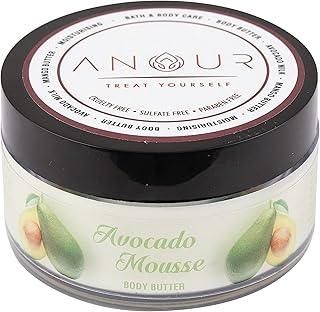 Anour Avocado infused Body Butter with Shea & Mango Butter | Deep nourishing, Non-Greasy & Quick Absorption | Non-toxic Ingredients | For Men & Women - 100gms