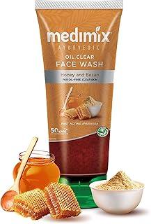 Medimix Ayurvedic Oil clear Face Wash for youthful and glowing skin | With Honey and Besan| 100 ml