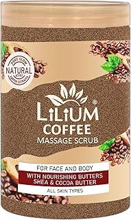 Lilium Foaming Massage Scrub Coffee 500ml | Shea & Cocoa Butter, Reduces Wrikles & Fines Lines | Infused With Nourishing Oils & Antioxidants | Silky Smooth Skin For Face & Body, All Skin Types