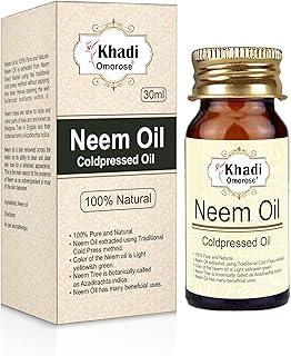 Khadi Omorose Pure Neem Oil Coldpressed Carrier Oil, 30 ml