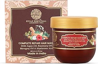 RYLLZ ESSENTIALS Complete Repair Hair Mask | with Rosemary Oil, Argan Oil, Hyaluronic Acid & Bhringraj | Get Soft / Bouncy / Shiny hair | 100% Pure & Natural | 200 ml