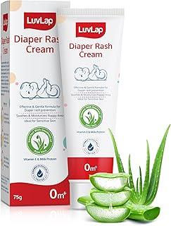 LuvLap Baby Diaper Rash Cream, 75g, Nappy cream for newborns & babies, Diaper Rash Prevention & treatment, Natural Cream with goodness of Aloe Vera, Vitamin E & Milk Protein, Dermatologically tested