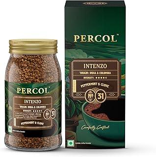 PERCOL Premium Instant Coffee | Intenzo Blend 31 | Crafted with Premium Imported Beans | Freeze Dried | Designed in UK | 100g Jar | 100% Pure Coffee | Flavorful & Aromatic Coffee