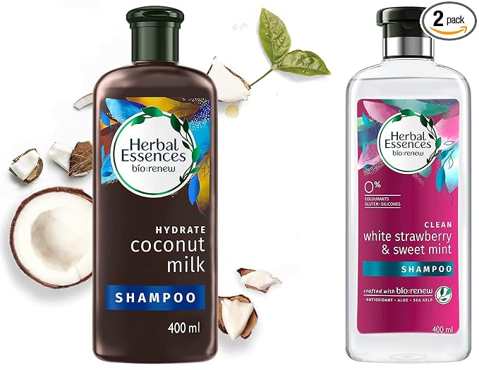 Herbal Essences bio:renew White Strawberry & Sweet Mint Shampoo, 400ml & Herbal Essences b