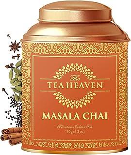 The Tea Heaven|Tea Gift-Masala Chai Whole Leaf Tea, Chai,Leaf 150 Gm 50 Cups|Ginger Cardamom Cinnamon Cloves Star Anise Black Pepper(Gold Moisture Proof Container)