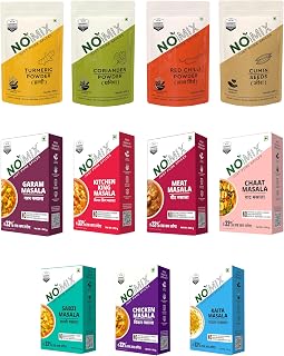 NOMIX JUST PURE SPICES Non-Veg Cooking Essentials Combo Spices, 950 Grams, Powder, Vegetarian, Pack of 11, No Artificial F