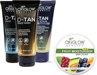OxyGlow Herbals D-TAN Combo Pack, Face Wash, Scrub,& Mask| Helps removes Tan & Dirt| Brightening & Glowing Skin- 250gm & Fruit Moisturiser Cream| Nourishing| Hydration| Smooth & Soft |All Skin Type|100g
