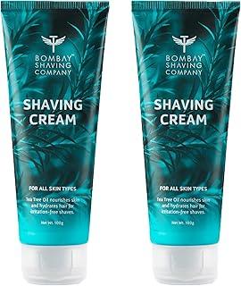 Bombay Shaving Company Shaving Cream with Tea Tree oil, Aloe Vera and Menthol Extracts- 2 x 100 g (Value Pack of 2)