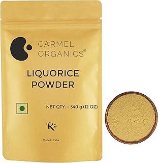 CARMEL ORGANICS Liquorice/Mulethi Root Powder (340 Grams) | Yashtimadhu Powder For Health, Skin and Hair Care | Natural | Edible | Atimadhuram Podi/Athimadhura Hittu