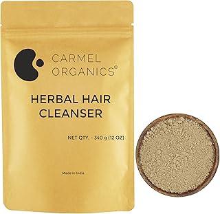 CARMEL ORGANICS Herbal Hair Cleanser Powder 340 Grams, Herbal Shampoo, Blend of Soapnut,Shikakai,Amla,Fenugreek & Bhringraj Powder, Nourishes the Scalp and Hair With Essential Nutrients | Natural, No Added Preservatives and Additives
