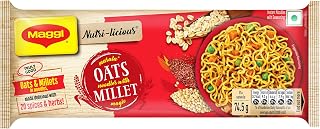 MAGGI Nutri-Licious Masala Oats Instant Noodles With Millet Magic, 20 Spices & Herbs, Source Of Fiber & Protein, Easy To M