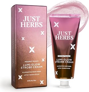Just Herbs Lumi Glow Strobe Cream with Lotus & Sandalwood (Moonlit Gleam, 30 g)