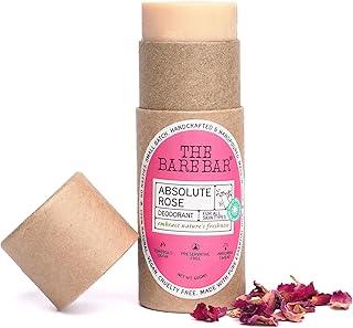 The Bare Bar Absolute Rose Deodorant Stick - 60 gm | Floral Fragrance| Odor & Sweat Control |Natural formula & Chemical free|Good for all skin types|Travel Mini Size Solid Deodorant for Men & Women