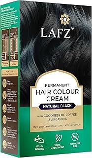 Lafz Halal Permanent Hair Color | No Ammonia Formula infused with Coffee & Argan oil | 100% Gray Coverage | Long lasting Colour | Smoothness & Shine | For Men & Women | Halal Certified | Natural Black, 130ml